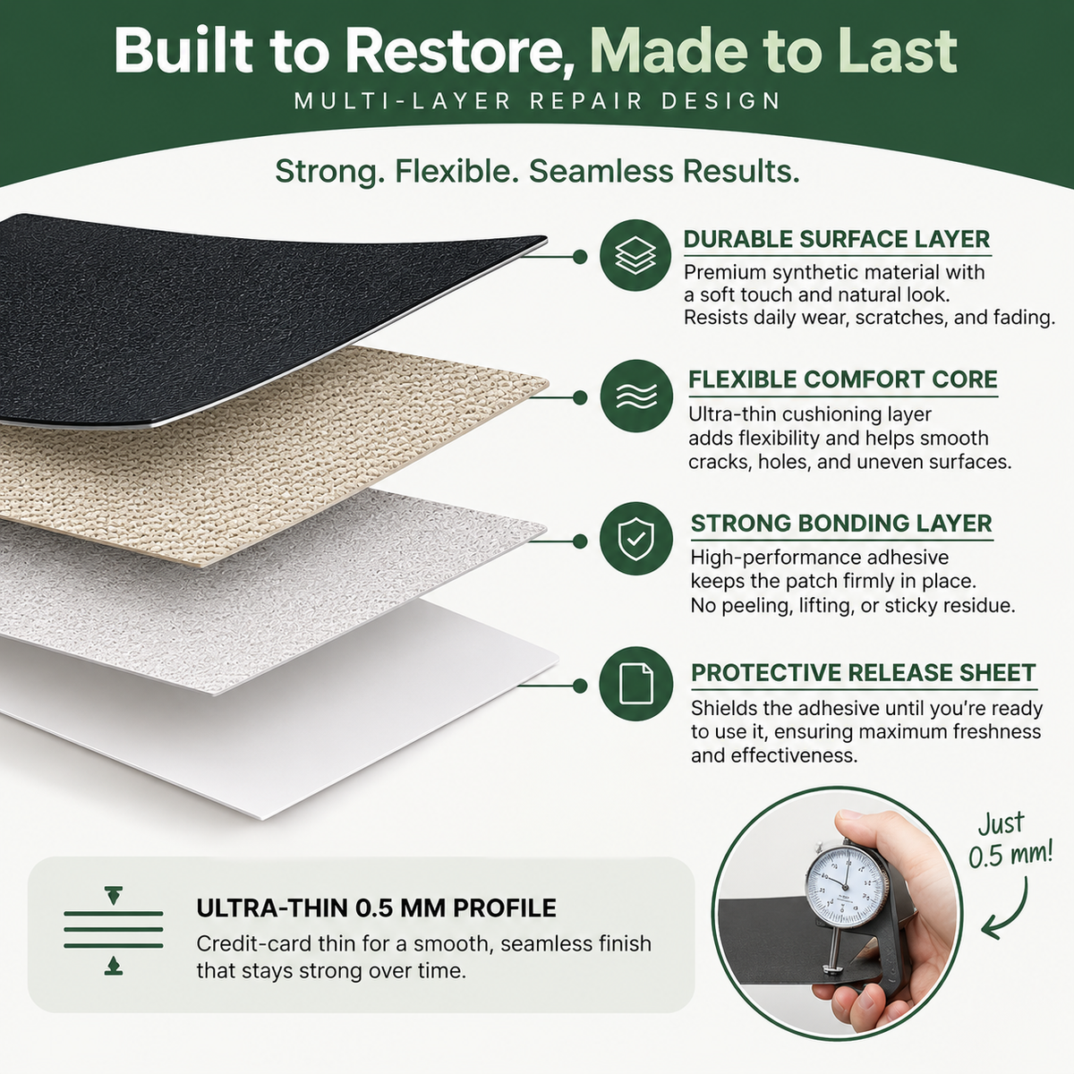 Self-adhesive Leather Repair Patch