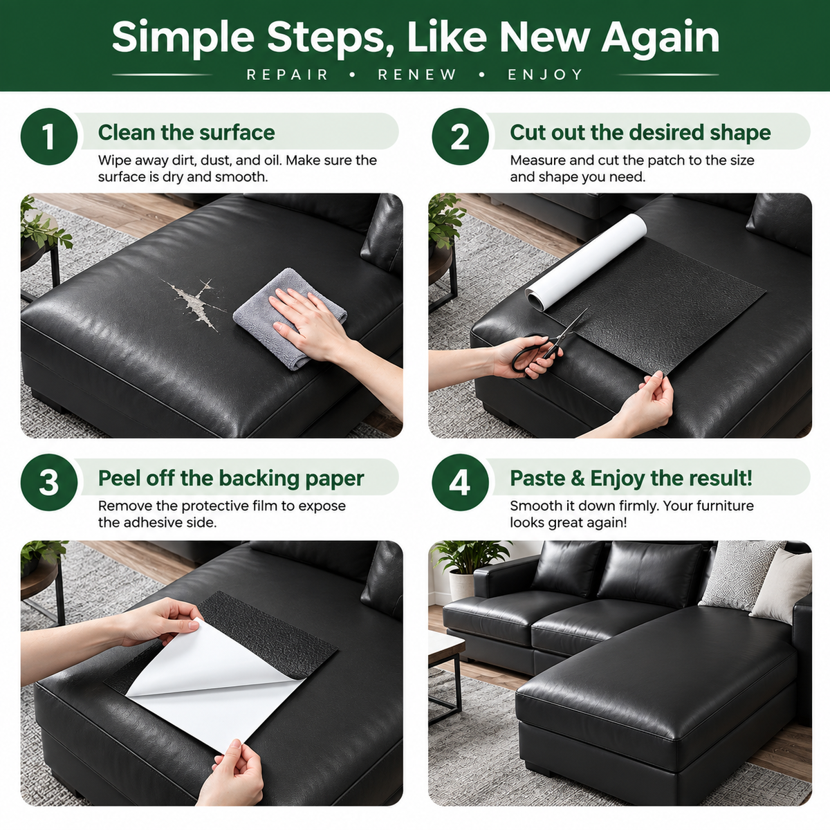 Self-adhesive Leather Repair Patch