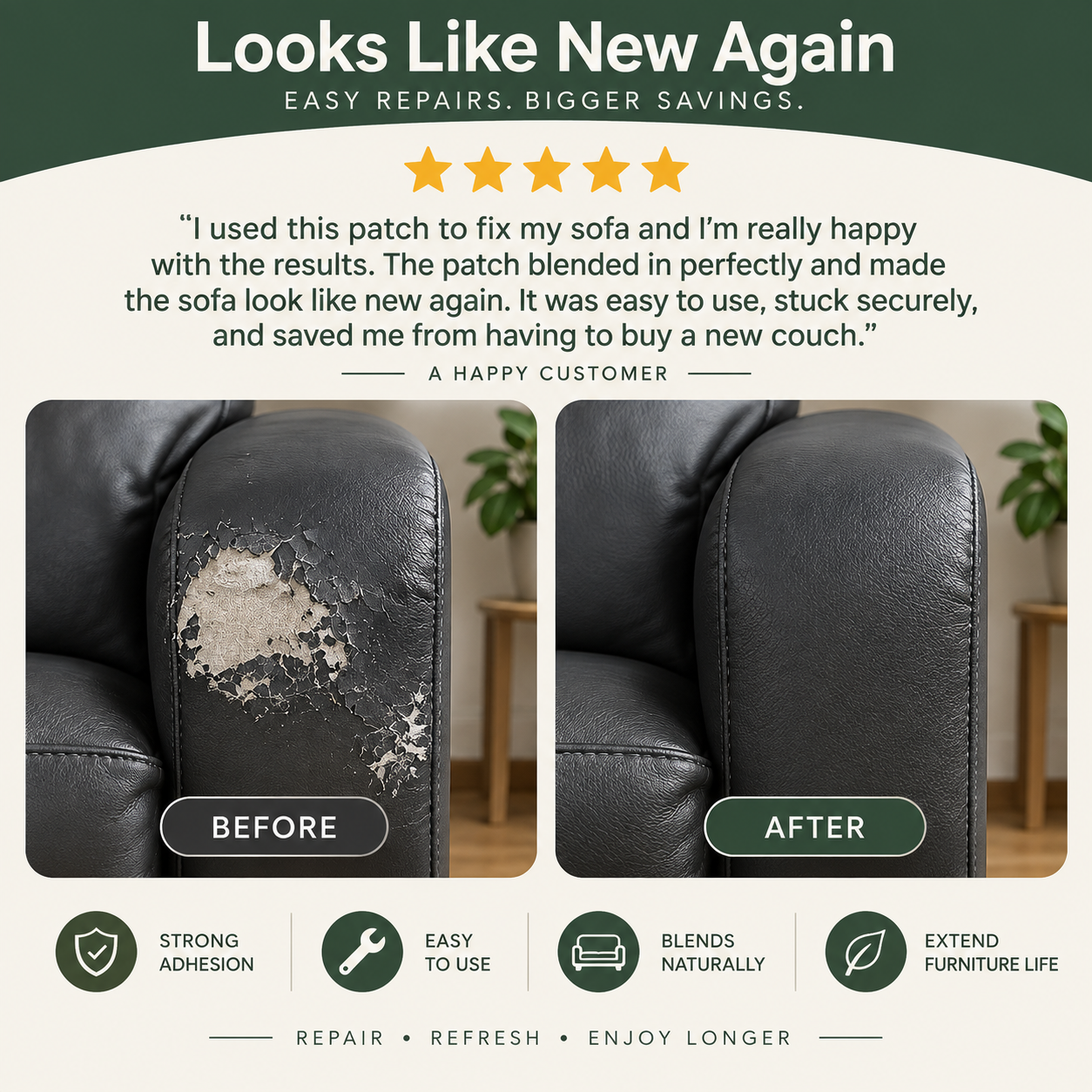 Self-adhesive Leather Repair Patch